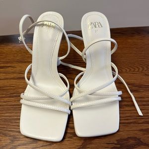 ZARA white heels size 37